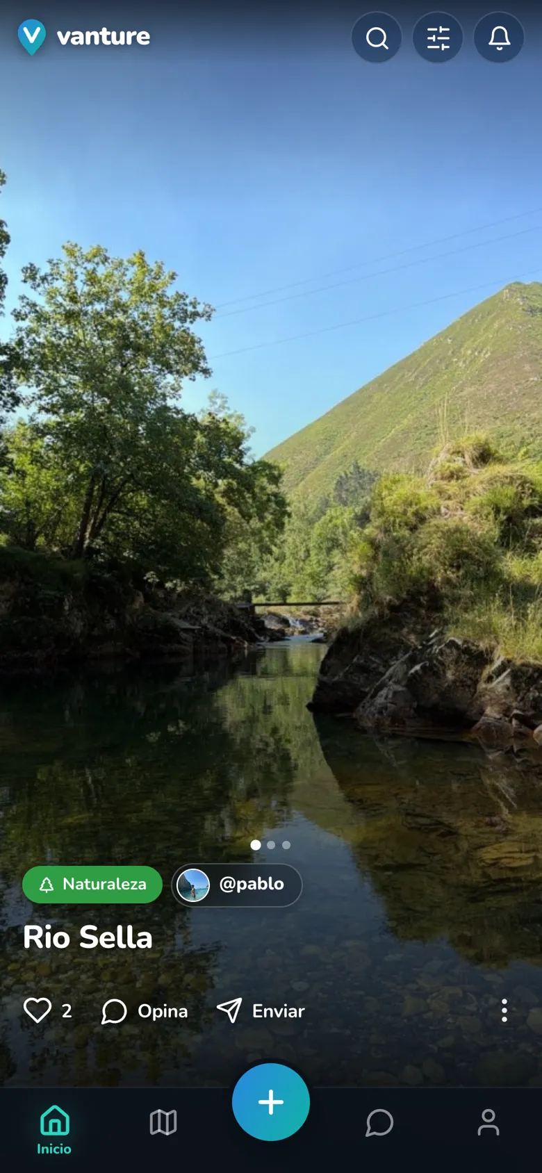 Feed de Vanture con el Río Sella