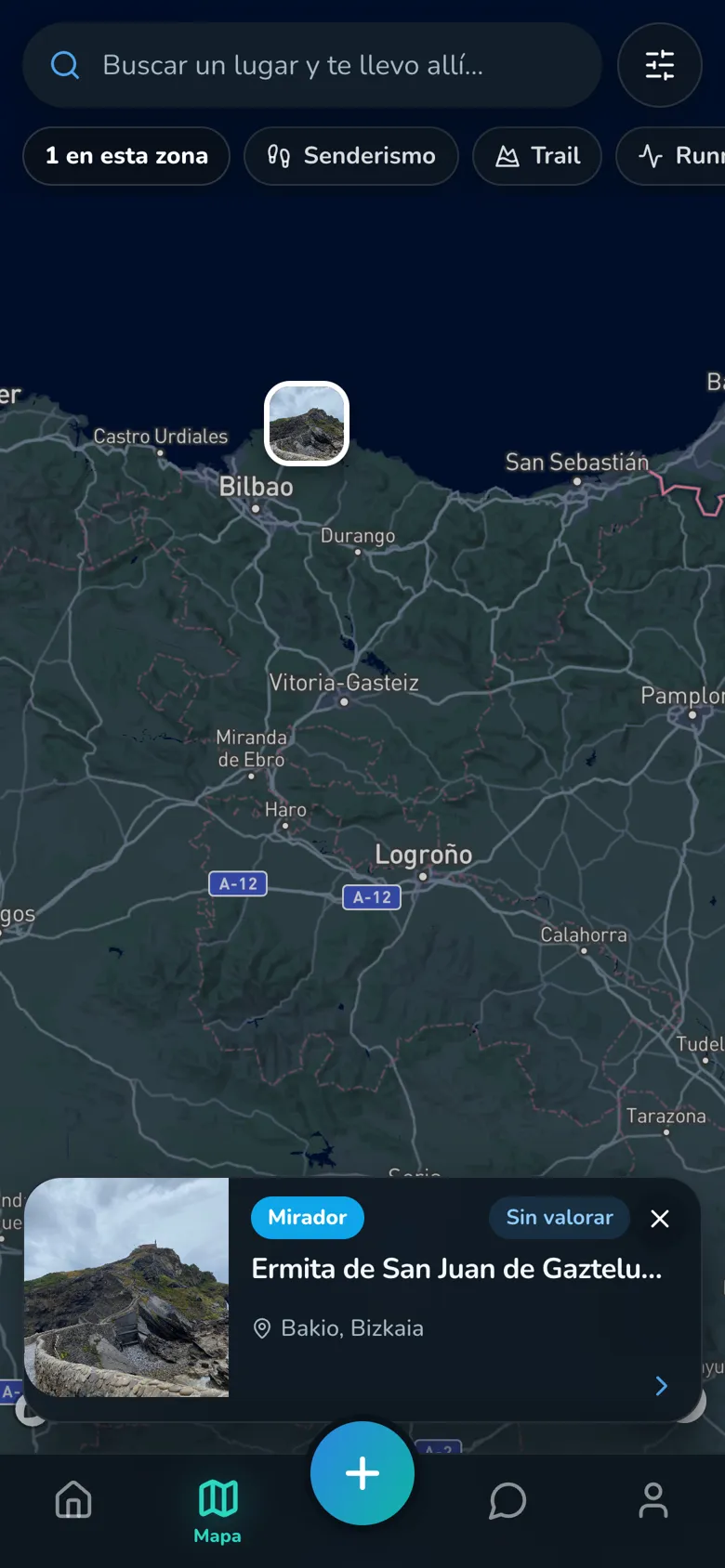 Mapa de Vanture con sitios en la costa norte